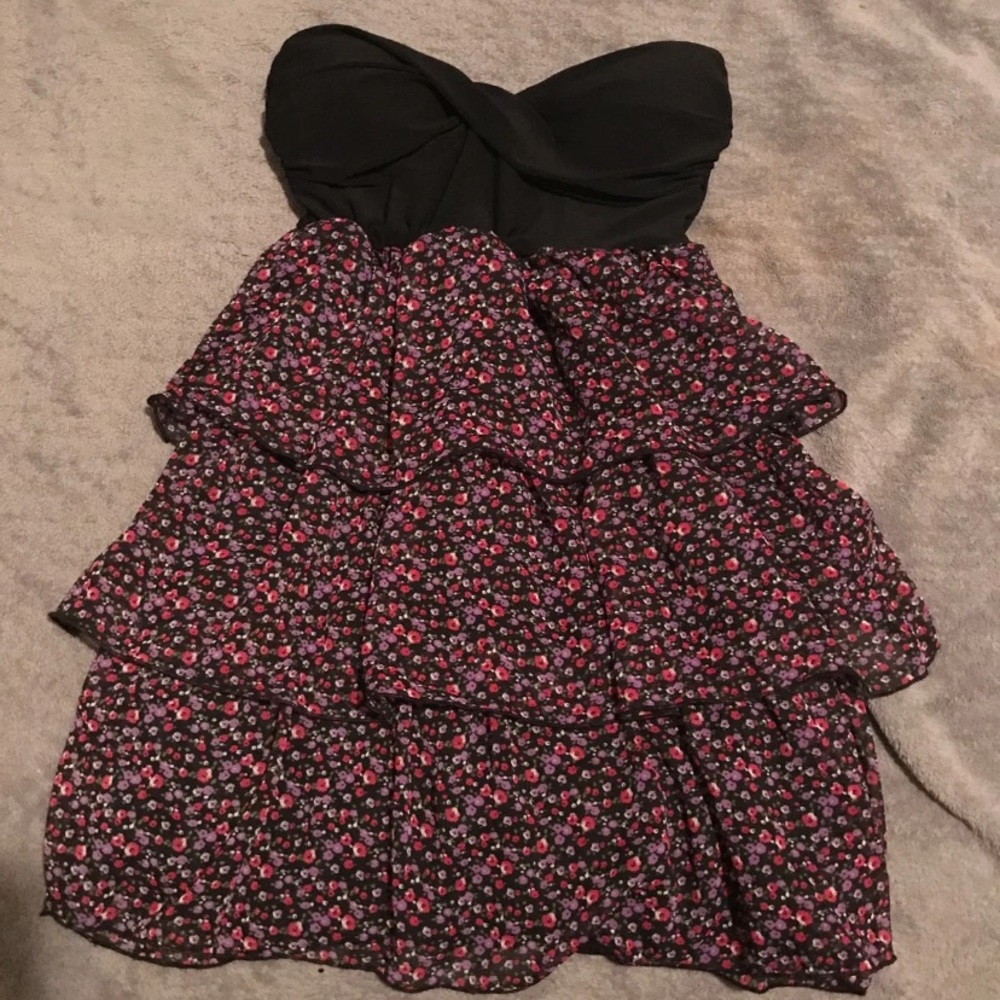 Strapless floral dress